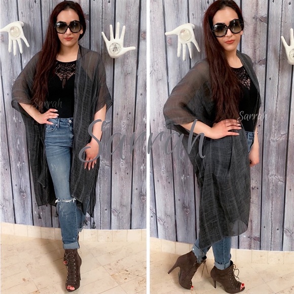 New Bohemian Striped Kimono Cardigan Wrap - Picture 5 of 9